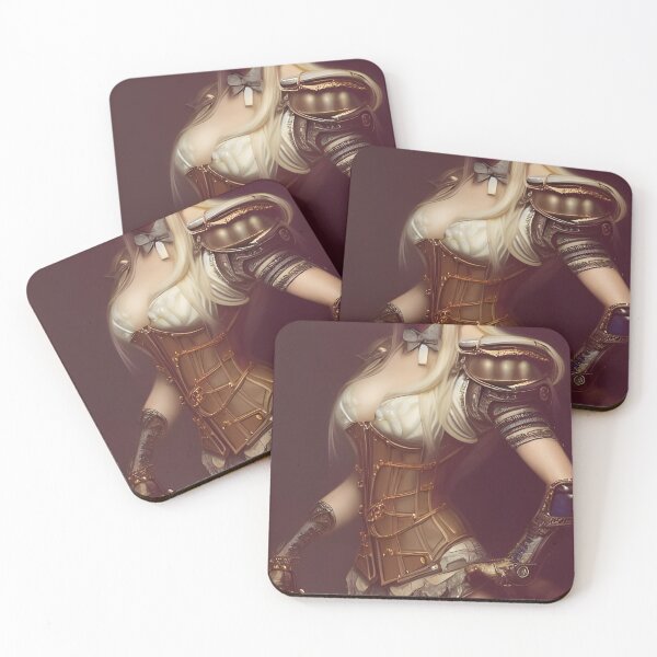 Item preview, Beautiful blonde cyborg automaton in steampunk corset military uniform designed and sold by Eliteijr.