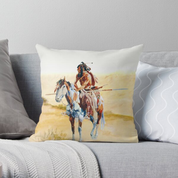 Horse Rodeo Pillow Cover Western Rodeo Horse with Cowboy Watercolor Art  Cushion Cover Throw Pillow Case Decoration American Retro Style