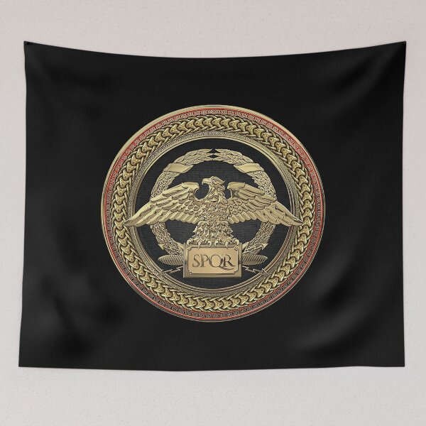 Item preview, gold roman imperial eagle over black and gold medallion on brown leather serge averbukh transparent designed and sold by innabeufrov.