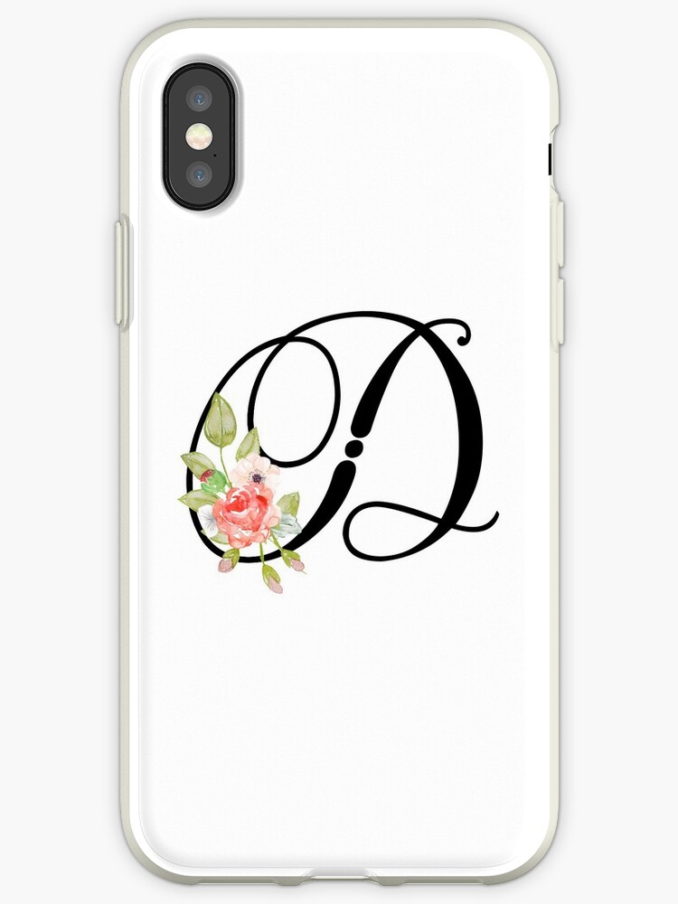 floral monogram fancy script letter d iphone cases covers by
