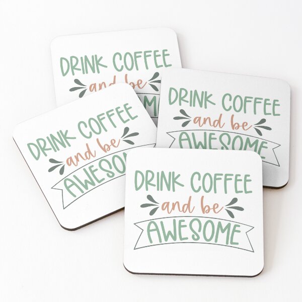 Item preview, Drink Coffee and be Awesome Colorful Boho Block Letter Quote designed and sold by redbubbleart18.