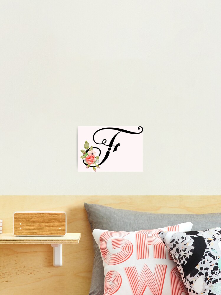 Floral Monogram Fancy Script Letter F