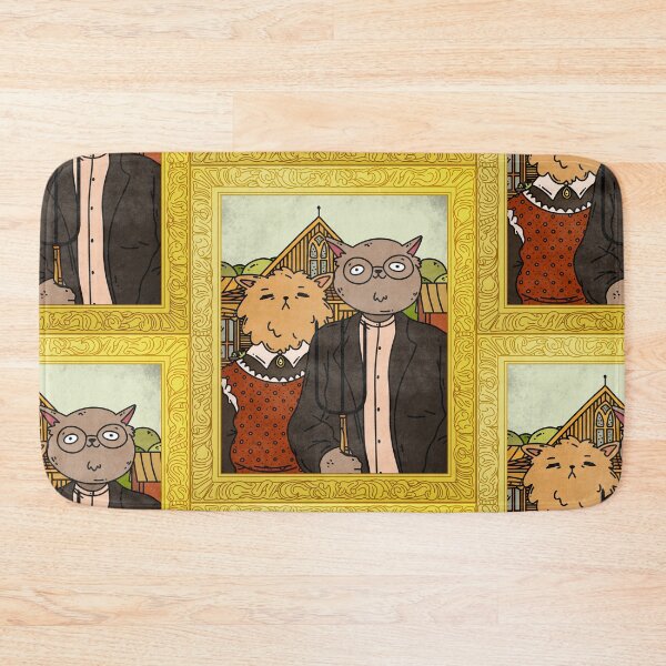 Item preview, American Gothic Painting With Cats designed and sold by Good-Looking Corpse.