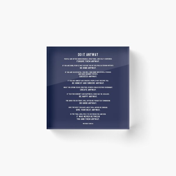 Item preview, Do It Anyway By Mother Teresa designed and sold by HHPhotographyFL.