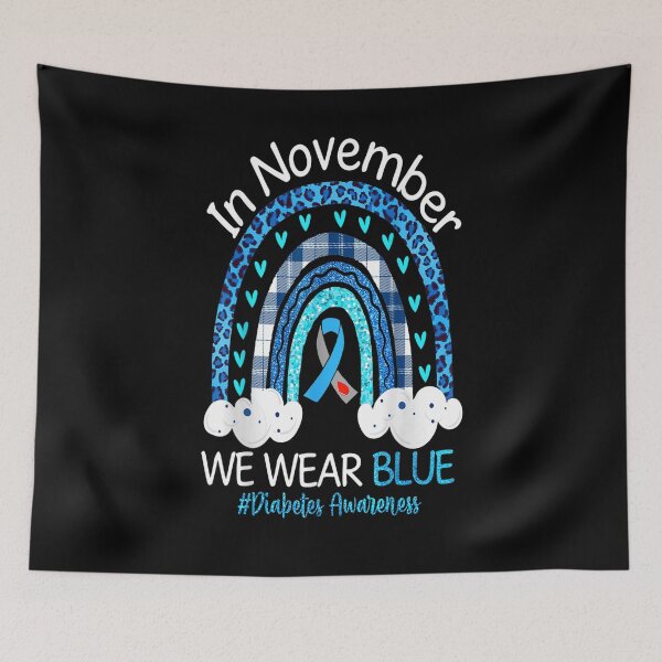 Item preview, In November We Wear Blue Boho Rainbow Diabetes Awareness designed and sold by beunique5.