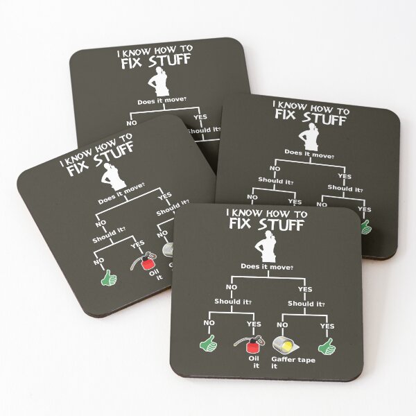 Item preview, I know how to fix stuff - decision tree (white) designed and sold by SolidEarthArt.