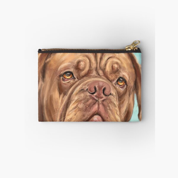Item preview, Frontal Painting of a Majestic Dogue de Bordeaux on Light Blue Background designed and sold by ibadishi.