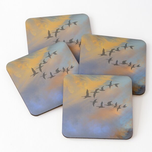 Item preview, Burning Sky  - Dusk Sunset with flying Geese- Throw Pillows & Prints.  designed and sold by ScatterHub.