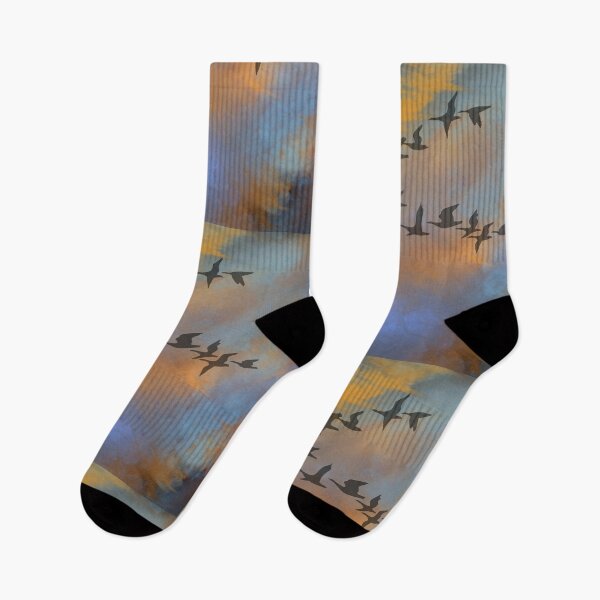 Item preview, Burning Sky  - Dusk Sunset with flying Geese- Throw Pillows & Prints.  designed and sold by ScatterHub.