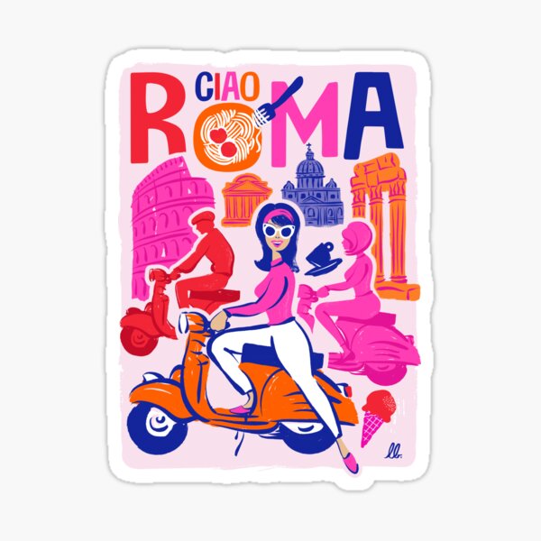Vintage Style Rome, Italy travel poster Sticker