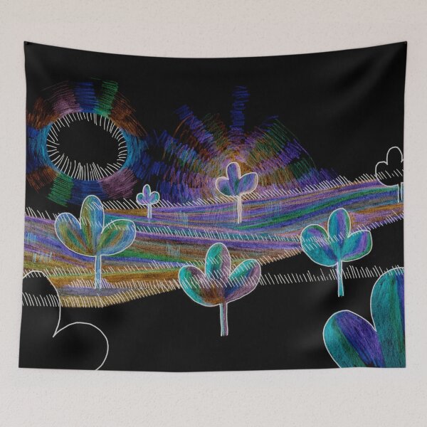 Item preview, FlowerField at Night "Figurative Drawings" designed and sold by Istvan Ocztos.