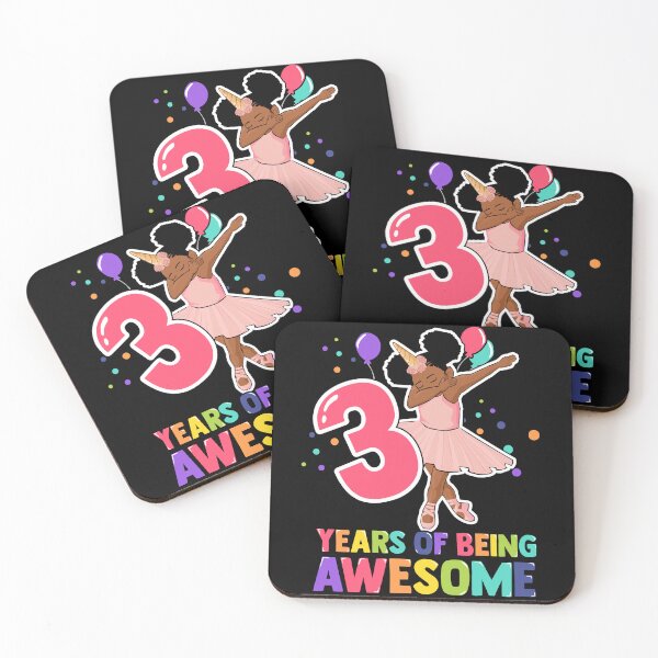 Item preview, 3rd Birthday Dabbing Unicorn Girl 3 Years Old BDay designed and sold by QueenOfPrint.