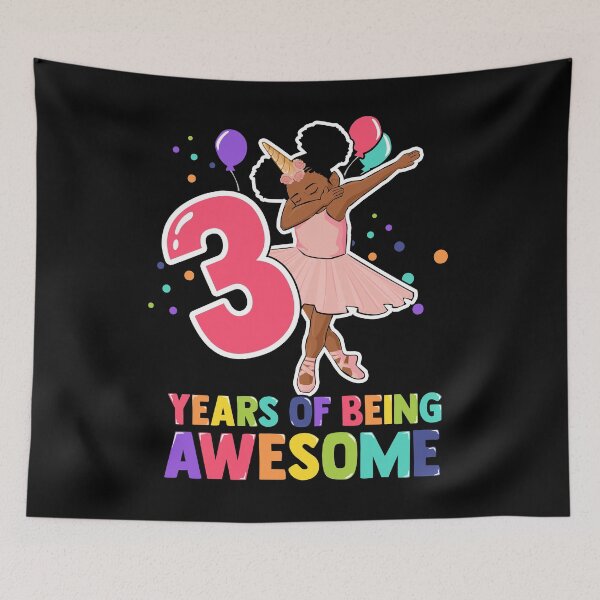 Item preview, 3rd Birthday Dabbing Unicorn Girl 3 Years Old BDay designed and sold by QueenOfPrint.