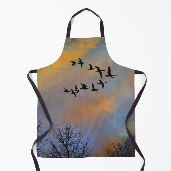 Item preview, Burning Sky 3 - Dusk Sunset with flying Geese & trees - Throw Pillows & Prints.  designed and sold by ScatterHub.