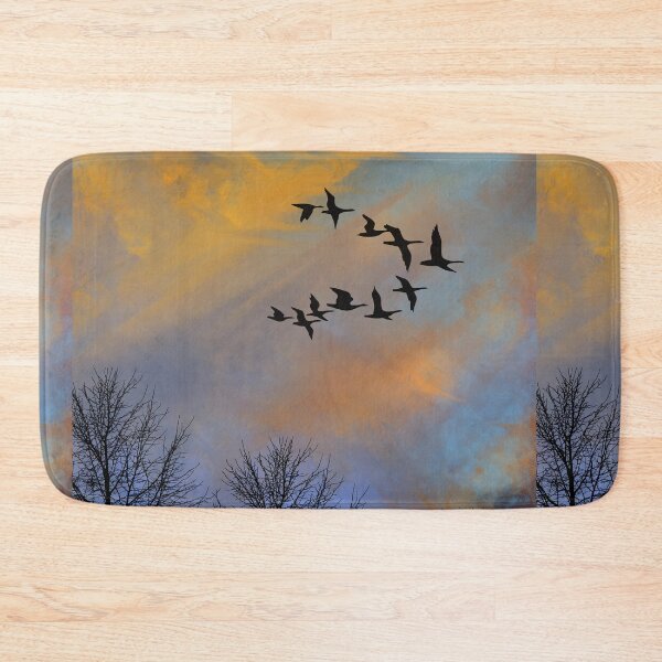 Item preview, Burning Sky 3 - Dusk Sunset with flying Geese & trees - Throw Pillows & Prints.  designed and sold by ScatterHub.