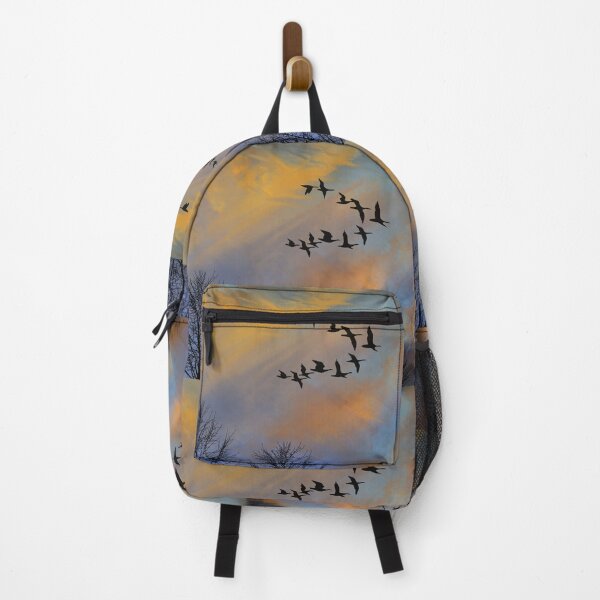 Item preview, Burning Sky 3 - Dusk Sunset with flying Geese & trees - Throw Pillows & Prints.  designed and sold by ScatterHub.