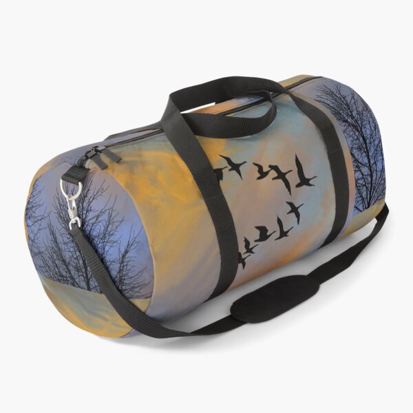 Item preview, Burning Sky 3 - Dusk Sunset with flying Geese & trees - Throw Pillows & Prints. designed and sold by ScatterHub.