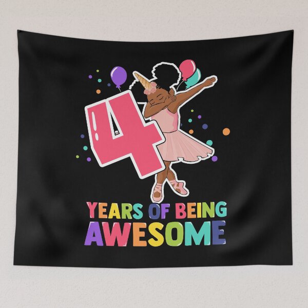 Item preview, 4th Birthday Dabbing Unicorn Girl 4 Years Old BDay designed and sold by QueenOfPrint.