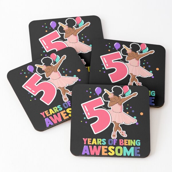 Item preview, 5th Birthday Dabbing Unicorn Girl 5 Years Old BDay designed and sold by QueenOfPrint.