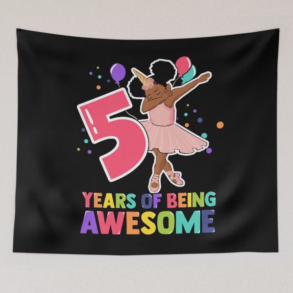 Item preview, 5th Birthday Dabbing Unicorn Girl 5 Years Old BDay designed and sold by QueenOfPrint.