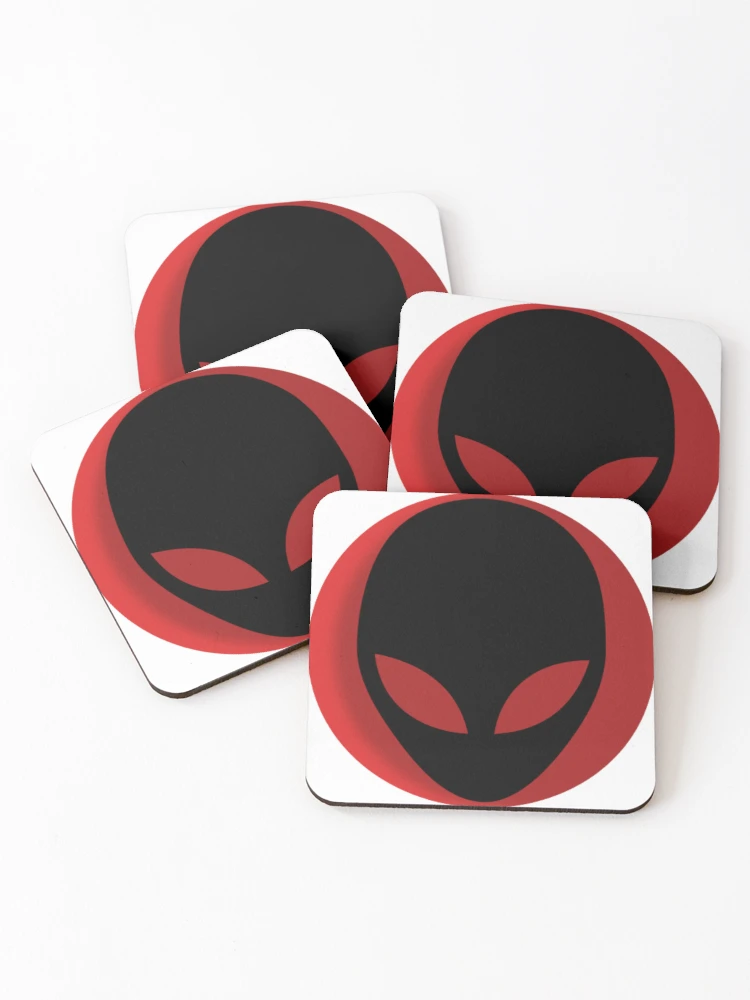 Thumbnail 1 of 5, Coasters (Set of 4), Red alien designed and sold by ALS-KB.