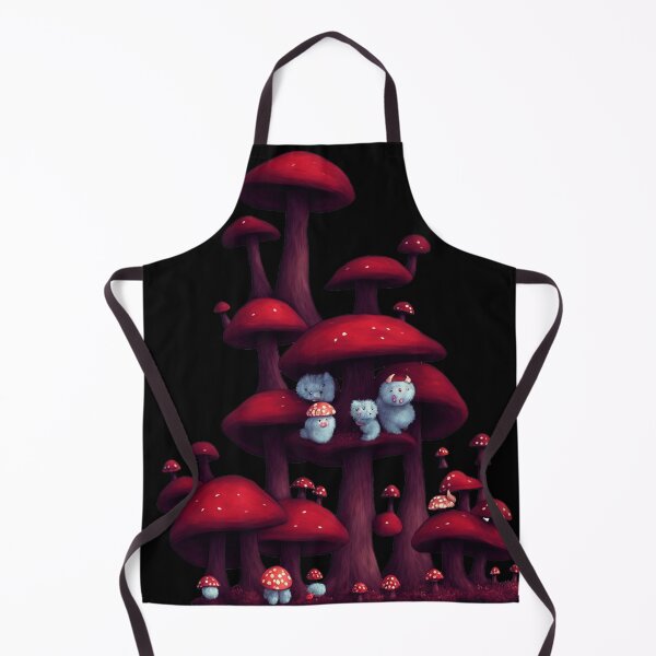 Item preview, Cute fluffy monsters with toadstool hats hiding in mushroom forest designed and sold by BrachiaST.