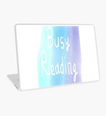 Busy Reading Blue Laptop Skin