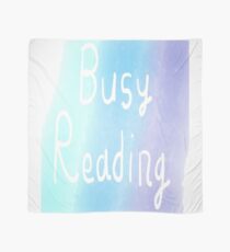 Busy Reading Blue Scarf