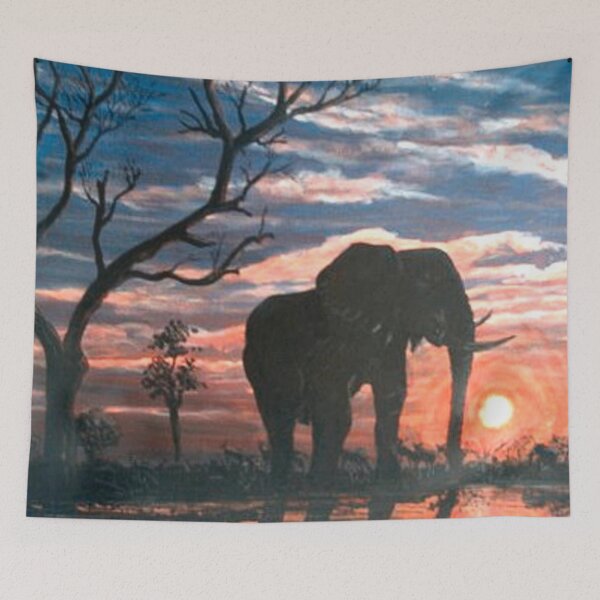 Item preview, ELEPHANTS MEET AT THE WATER HOLE designed and sold by Mackenzie Moulton International Artist .