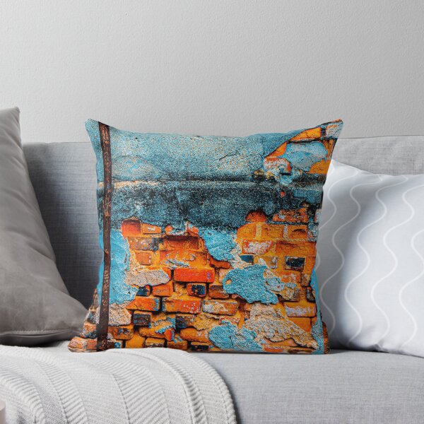 Item preview, Orange blue brick wall with lion profile designed and sold by kall3bu.