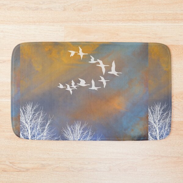 Item preview, Burning Sky 4 - Dusk Sunset with flying Geese & trees - Throw Pillows & Prints.  designed and sold by ScatterHub.