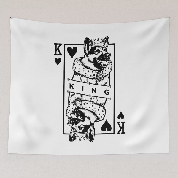 Item preview, German Shepherd King Of Hearts Dog Playing Card Pop Art designed and sold by GrandeDuc.