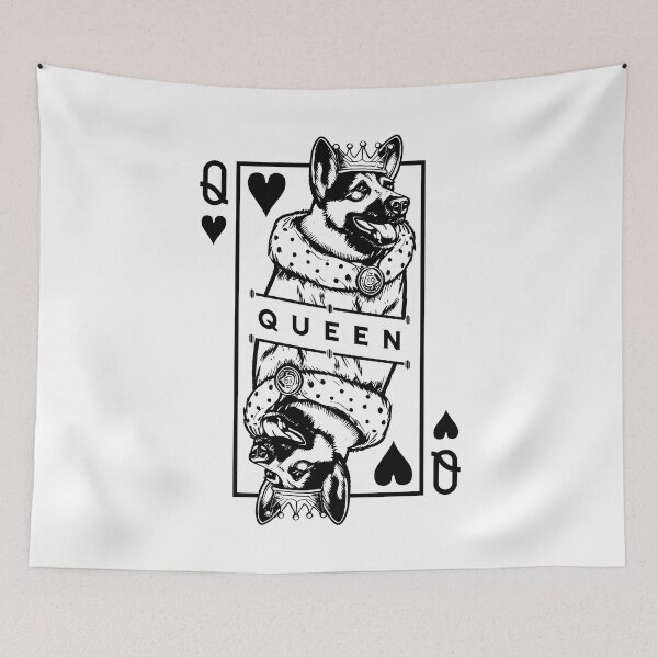Item preview, German Shepherd Queen Of Hearts Dog Playing Card Pop Art designed and sold by GrandeDuc.
