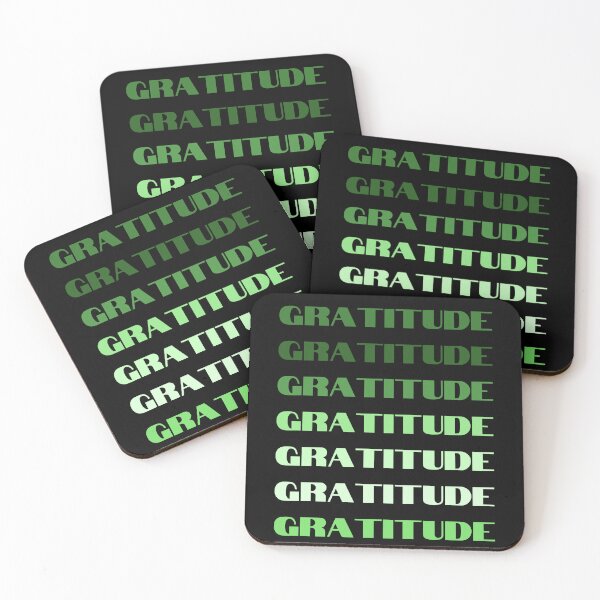 Item preview, Gratitude Green Repeating Gradient Word designed and sold by NinniSilver.