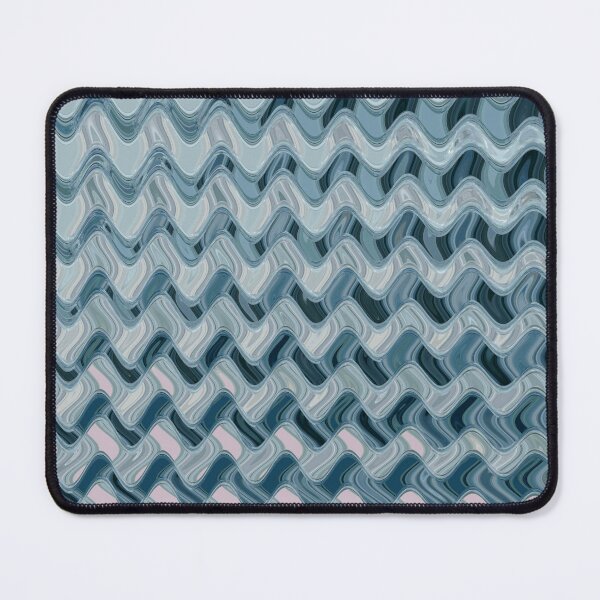 Item preview, Abstract Ocean Waves Wavy Lines Cyan Gray and Dusty Blue Coastal Style Décor designed and sold by Beachy.