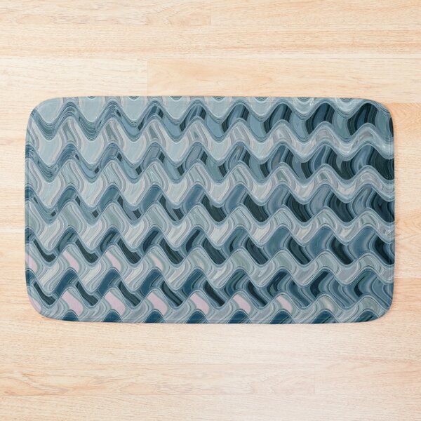 Item preview, Abstract Ocean Waves Wavy Lines Cyan Gray and Dusty Blue Coastal Style Décor designed and sold by Beachy.