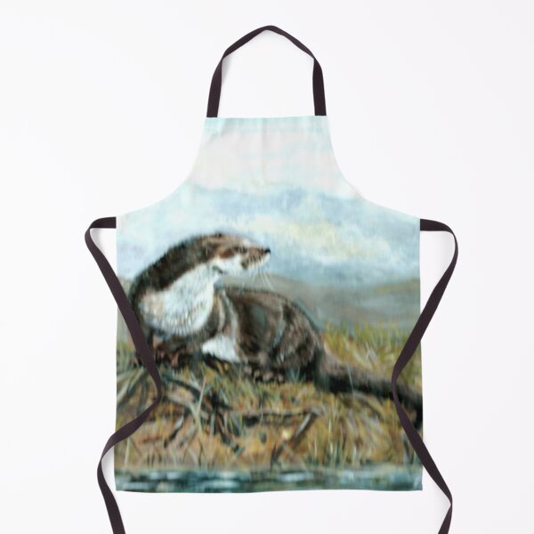 Item preview, AN OTTER ON A RIVER BANK IN DEVON UK designed and sold by Mackenzie Moulton International Artist .