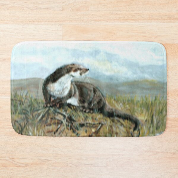 Item preview, AN OTTER ON A RIVER BANK IN DEVON UK designed and sold by Mackenzie Moulton International Artist .