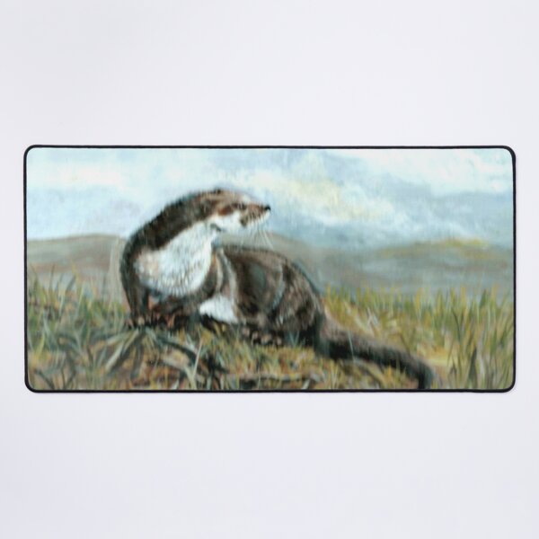 Item preview, AN OTTER ON A RIVER BANK IN DEVON UK designed and sold by Mackenzie Moulton International Artist .