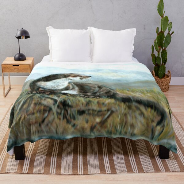 Item preview, AN OTTER ON A RIVER BANK IN DEVON UK designed and sold by Mackenzie Moulton International Artist .