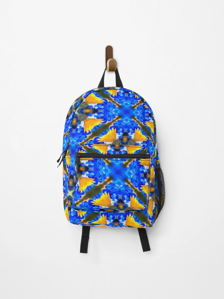 Thumbnail 1 of 3, Backpack, Yellow Marigold Pattern designed and sold by Patternflower.