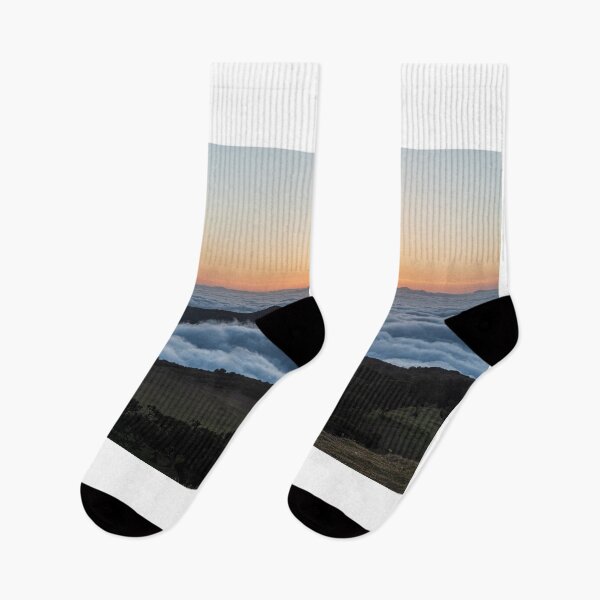Item preview, Sunset with hills, misty and clear sky above designed and sold by honza28683.