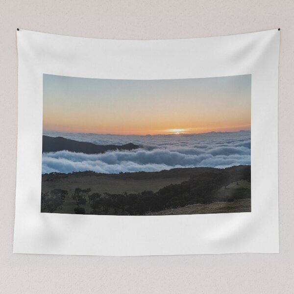 Item preview, Sunset with hills, misty and clear sky above designed and sold by honza28683.