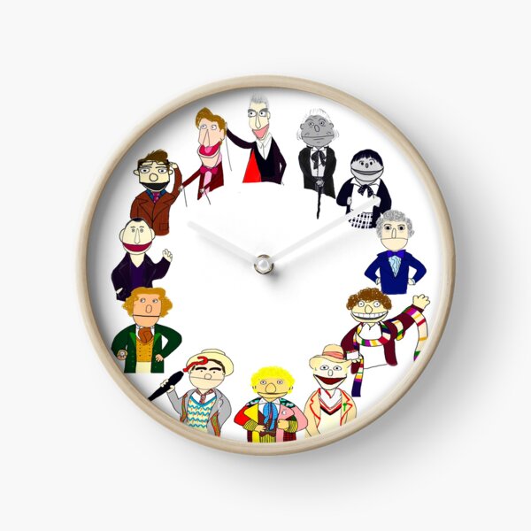 Twelve Doctors Muppet Style Clock Clock