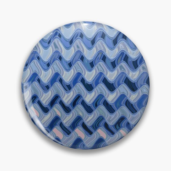 Item preview, Abstract Ocean Waves Wavy Lines Blue and Pale Blue Coastal Style Décor designed and sold by Beachy.