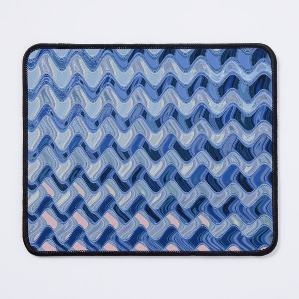 Item preview, Abstract Ocean Waves Wavy Lines Blue and Pale Blue Coastal Style Décor designed and sold by Beachy.