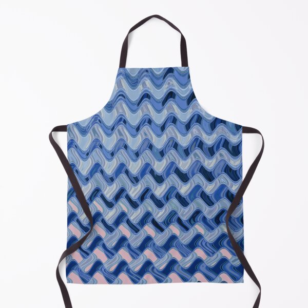 Item preview, Abstract Ocean Waves Wavy Lines Blue and Pale Blue Coastal Style Décor designed and sold by Beachy.