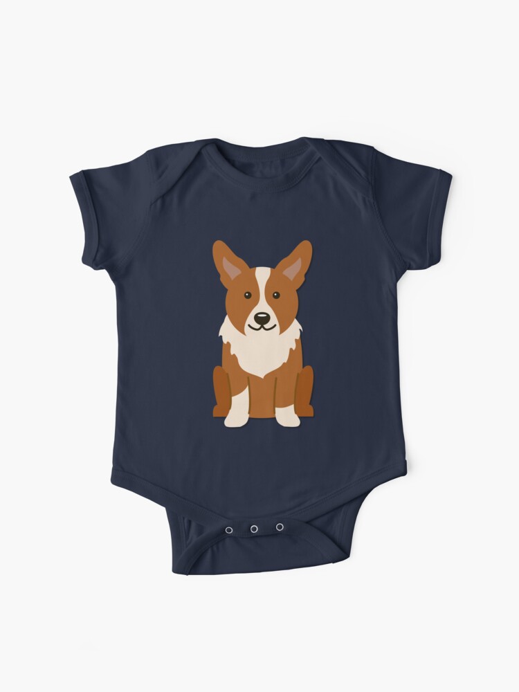 Cute Corgi Puppy Digital Design Baby One Piece By Mjplamann Redbubble