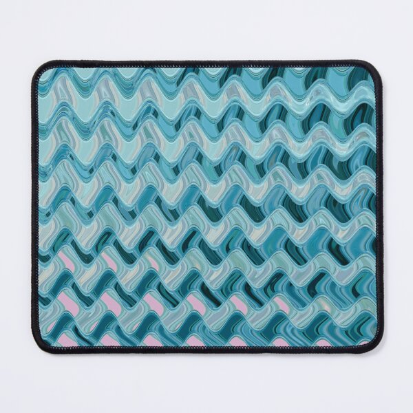 Item preview, Abstract Ocean Waves Wavy Lines Teal and Pale Turquoise Coastal Style Décor designed and sold by Beachy.