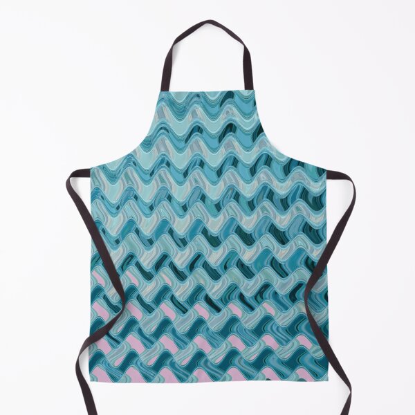 Item preview, Abstract Ocean Waves Wavy Lines Teal and Pale Turquoise Coastal Style Décor designed and sold by Beachy.